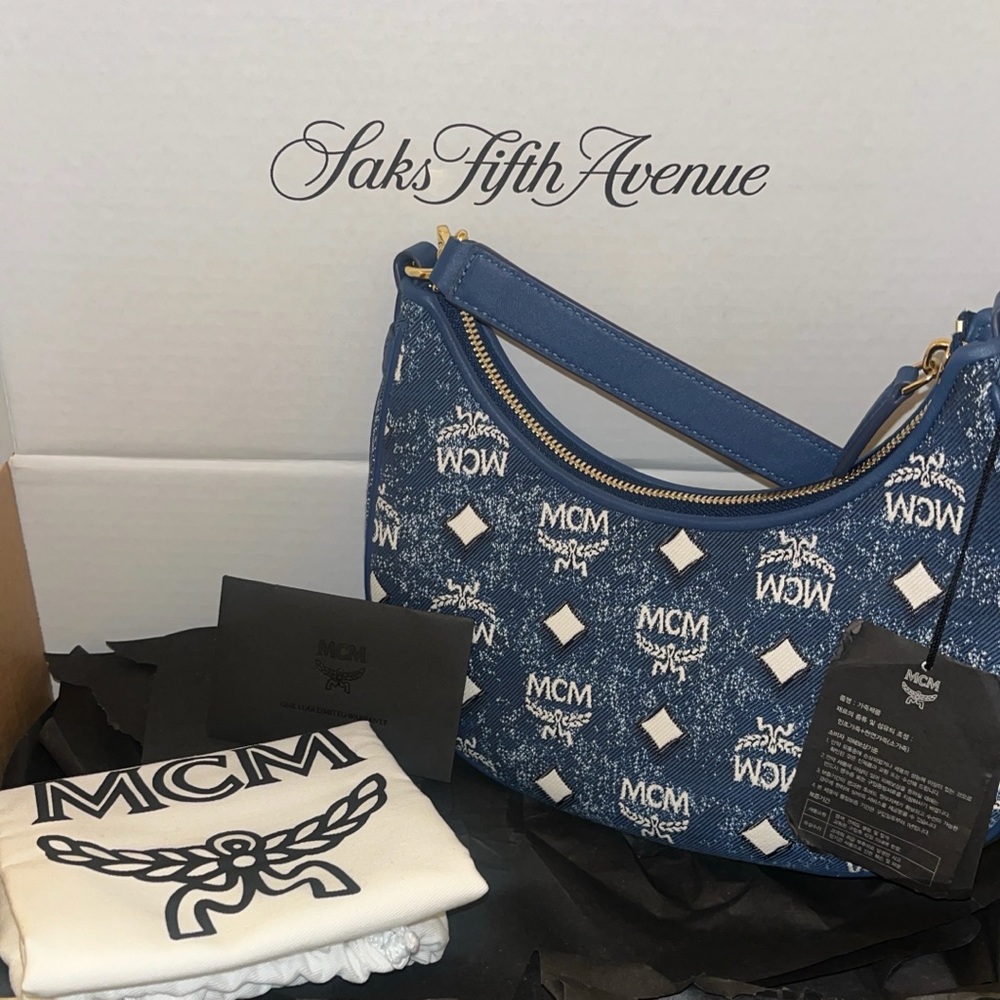 MCM Denim Blue Shoulder Bag - Picture 10 of 11